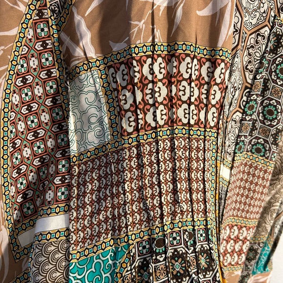 Aratta “Luna” Embroidered Patchwork Floral Button-Down Shirt - Beige Multi - Picture 7 of 10